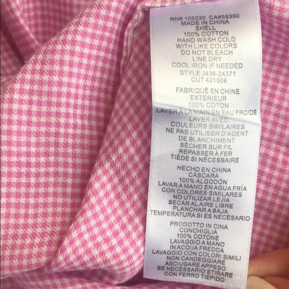 Joie pink white plaid button down - Picture 5 of 5